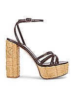 Valentino Garavani Raflower Sandal in Cacao & Tabacco, view 1, click to view large image.