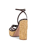 Valentino Garavani Raflower Sandal in Cacao & Tabacco, view 3, click to view large image.