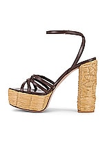 Valentino Garavani Raflower Sandal in Cacao & Tabacco, view 5, click to view large image.