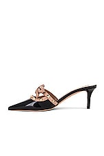 Valentino Garavani Rockstud Bow Mule in Nero & Rose Cannelle, view 5, click to view large image.