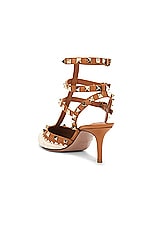 Valentino Garavani Rockstud Ankle Strap Pump in Naturale & Almond Beige, view 3, click to view large image.