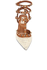Valentino Garavani Rockstud Ankle Strap Pump in Naturale & Almond Beige, view 4, click to view large image.