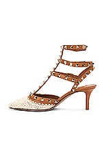 Valentino Garavani Rockstud Ankle Strap Pump in Naturale & Almond Beige, view 5, click to view large image.