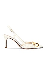 Valentino Garavani V Logo Signature Sling Back Pump in Ivory, view 1, click to view large image.
