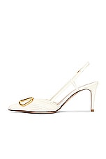 Valentino Garavani V Logo Signature Sling Back Pump in Ivory, view 5, click to view large image.
