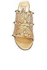 Valentino Garavani Rockstud Slide in Star Gold, view 4, click to view large image.