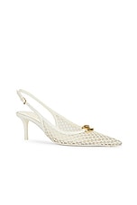 Valentino Garavani V Logo Moon Sling Back Pump in Ivory, view 2, click to view large image.