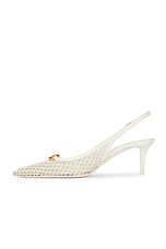 Valentino Garavani V Logo Moon Sling Back Pump in Ivory, view 5, click to view large image.