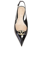 Valentino Garavani V Logo The Bold Edition Sling Back in Nero, view 4, click to view large image.