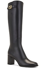 Valentino Garavani V Logo Signature Boot in Nero, view 2, click to view large image.