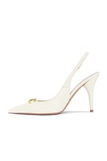 Valentino Garavani V Logo 100 The Bold Edition Pump Heel in Ivory, view 5, click to view large image.