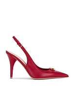 Valentino Garavani V Logo The Bold Edition Sling Back Pump in Rosso V, view 1, click to view large image.