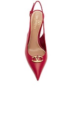 Valentino Garavani V Logo The Bold Edition Sling Back Pump in Rosso V, view 4, click to view large image.