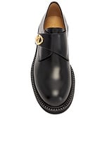 Valentino Garavani V Logo Locker Single Monk Shoe in Nero, view 4, click to view large image.