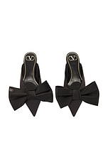 Valentino Garavani Unchateau Bow Mule in Nero, view 4, click to view large image.