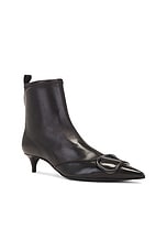 Valentino Garavani V Logo Signature Stretch Bootie in Nero, view 2, click to view large image.