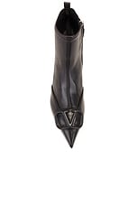 Valentino Garavani V Logo Signature Stretch Bootie in Nero, view 4, click to view large image.