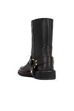 Valentino Garavani V Logo Signature Biker Boot in Nero, view 3, click to view large image.