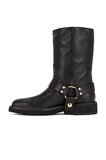 Valentino Garavani V Logo Signature Biker Boot in Nero, view 5, click to view large image.