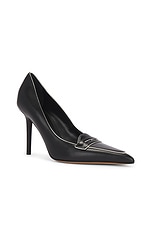 Valentino Garavani 2001 100 Loafer Pump Heel in Nero & Ivory, view 2, click to view large image.