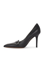 Valentino Garavani 2001 100 Loafer Pump Heel in Nero & Ivory, view 5, click to view large image.