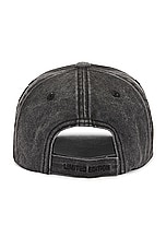 VETEMENTS Flame Logo Cap in Washed Black, view 2, click to view large image.