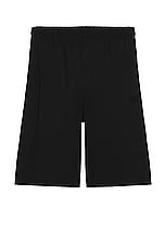 VETEMENTS Jersey Shorts in Black, view 1, click to view large image.