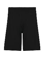 VETEMENTS Jersey Shorts in Black, view 2, click to view large image.