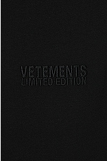 VETEMENTS Jersey Shorts in Black, view 4, click to view large image.