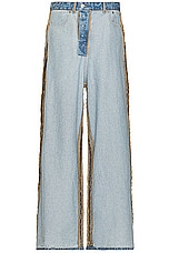 VETEMENTS Inside Out Big Shape Jeans in Blue, view 1, click to view large image.