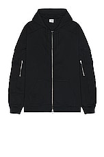 VETEMENTS Blackout Cargo Zip Up Hoodie in Black, view 1, click to view large image.