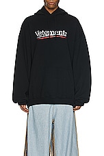 VETEMENTS Campaign Logo Hoodie in Black, view 4, click to view large image.
