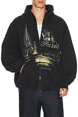 VETEMENTS Paris Tourist Zip-Up Hoodie in Black | FWRD