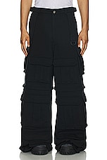 VETEMENTS Blackout Cargo Sweatpants in Black, view 4, click to view large image.