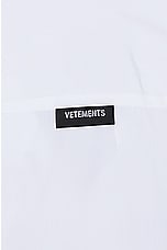 VETEMENTS Page Not Found Shirt in White, view 3, click to view large image.