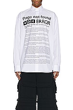 VETEMENTS Page Not Found Shirt in White, view 4, click to view large image.