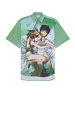 VETEMENTS Anime Short Sleeved Shirt in Green, view 1, click to view large image.