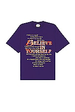 VETEMENTS Believe In Yourself T-shirt in Royal Blue, view 1, click to view large image.