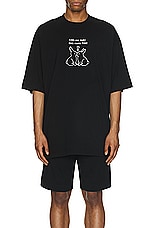 VETEMENTS Kissing Bunnies T-shirt in Black, view 4, click to view large image.