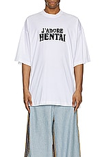 VETEMENTS Hentai T-shirt in White, view 4, click to view large image.