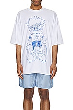 VETEMENTS Scribbled Teen T-shirt in White, view 3, click to view large image.