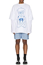 VETEMENTS Scribbled Teen T-shirt in White, view 4, click to view large image.