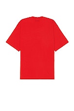 VETEMENTS Limited Edition Logo T-shirt in Red & Black, view 2, click to view large image.