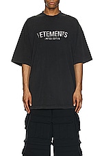 VETEMENTS Crystal Limited Edition T-shirt in Washed Black, view 4, click to view large image.