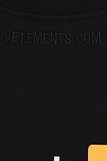 VETEMENTS XXX Logo T-Shirt in Black, view 3, click to view large image.