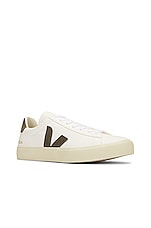 Veja Campo Sneakers in Extra White & Kaki, view 2, click to view large image.