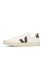 Veja Campo Sneakers in Extra White & Kaki, view 5, click to view large image.