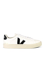 Veja Campo Sneaker in Extra White & Black, view 1, click to view large image.