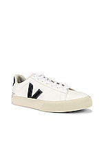 Veja Campo Sneaker in Extra White & Black, view 2, click to view large image.