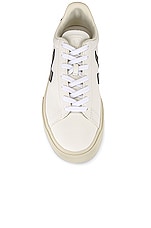 Veja Campo Sneaker in Extra White & Black, view 4, click to view large image.